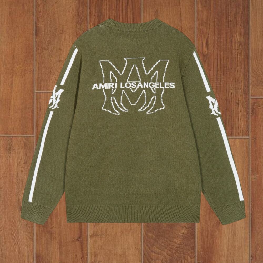 AMIRI Green Crew Neck Sweater - Picture 2 of 6